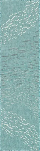 Miniatura 3 de Liora Manne Carmel - Alfombra decorativa de mezcla sintética para interiores y exteriores, de bajo perfil, contemporánea, decoración de peces Agua