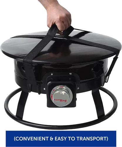 Miniatura 5 de Flame King Fogata de propano sin humo, cuenco de fuego portátil de 19 pulgadas, 58 K BTU con autoencendedor, cubierta y correas de transporte