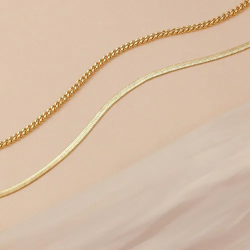 Miniatura 6 de Collar de espiga para mujer, delicado collar de oro, serpiente chapada en oro de 14 quilates, gargantilla de cadena de oro, collares simples