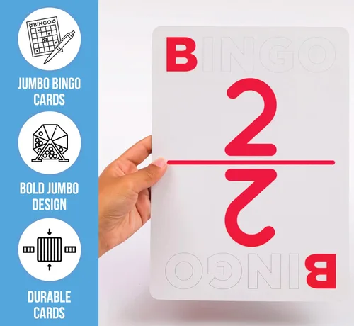 Regal Bingo Jumbo Tarjetas de llamadas de bingo reutilizables – Juegos de bingo para la familia – 75 cartas (B1 - O75)