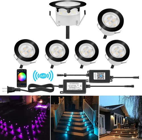 Miniatura 21 de lámpara LED decorativa de bajo voltaje de 1 vatio, impermeable, para exteriores, patio, jardín, escaleras Blanco cálido