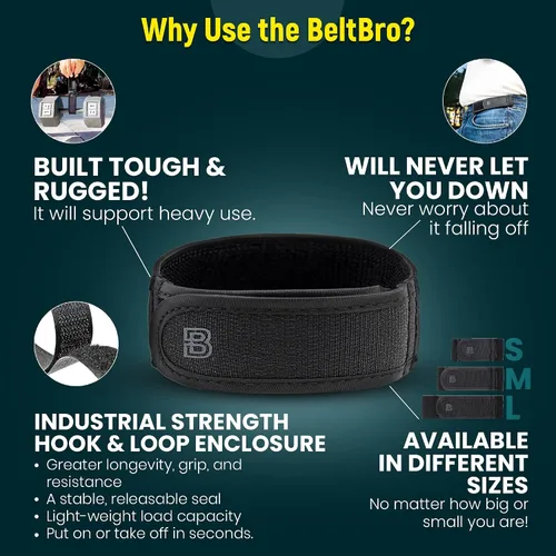 Miniatura 3 de BeltBro Titan - Cinturón elástico sin hebilla para hombre, se adapta a trabillas de cinturón de 1.5 pulgadas, cómodo y fácil de usar