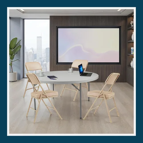 Miniatura 11 de OEF Furnishings Serie OEF3200 Sillas plegables de vinilo de alta calidad, resistentes, de grado industrial, asiento ultra acolchado de 2 pulgadas