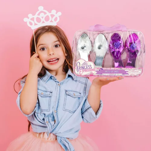 Miniatura 2 de Expressions - Juego de 4 zapatos de vestir para niñas pequeñas con tacones en bolsa de transporte, se adapta a zapatos de niños pequeños