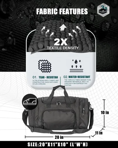 Miniatura 4 de Bolsa de gimnasio para hombres y mujeres con compartimento para zapatos, deporte, fin de semana, viajes, durante la noche, bolsa de transporte
