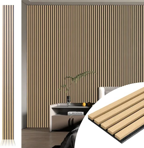 Miniatura 17 de Art3d 2 Paneles Acústicos de Listones de Madera para Pared y Techo - Panel 3D Ranurado de Absorción de Sonido con Acabado de Madera - Plata Plateado