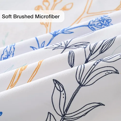 Miniatura 5 de Yibeizi - Juego de sábanas con estampado floral para cama de tamaño queen, sábanas de microfibra con patrón botánico boho, fundas para almohada