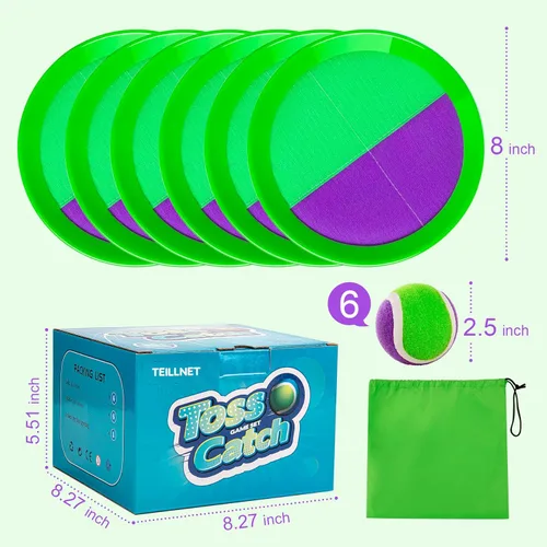 Miniatura 6 de Juego de Pelota de Lanzar y Atrapar Mejorado - Juegos Familiares Juguetes para Niños para Rellenos de Calcetín - Resistente al Agua Ideal para Playa