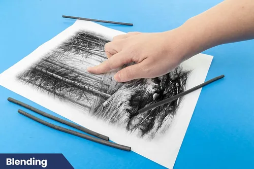 Miniatura 9 de Pacific Arc Artist Vine Charcoal - 4 palitos de carbón suave, negro para dibujar, dibujar y dibujar