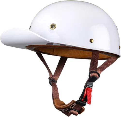 Miniatura 7 de Casco de motocicleta, gorra de béisbol retro, medio casco con hebilla de liberación rápida, estilo de béisbol, cómodo y duradero para adultos