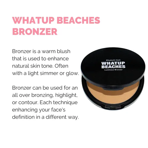 Miniatura 2 de Elizabeth Mott Whatup Beaches Bronzer - Polvo facial vegano y libre de crueldad animal para contornear y resaltar y broncear, fórmula ligera