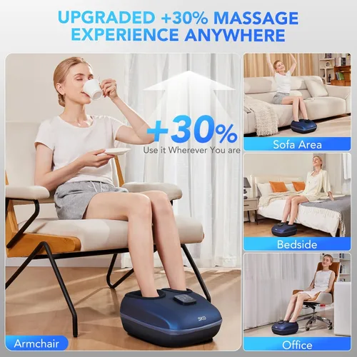 Miniatura 2 de SKG Masajeador de pies YS100 con calor y control remoto, masajeador eléctrico mejorado de pies para alivio del dolor de fascitis plantar, masaje