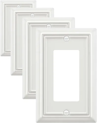 Miniatura 13 de Paquete de 1 Placa de Pared Combinada Toggle/Decorativa, Cubierta de Placa de Pared de Metal para Interruptor de Luz, Receptáculo, Interruptor