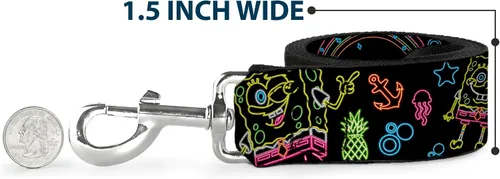 Miniatura 6 de Correa de perro – eléctrico Bob Esponja poses/Elementos, Negro/Multi