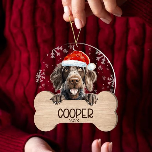 Miniatura 50 de Nazenti American Pit Bull Terrier Adorno de Navidad, adorno de perro fotográfico, adorno de perro personalizado, adornos de fotos de madera