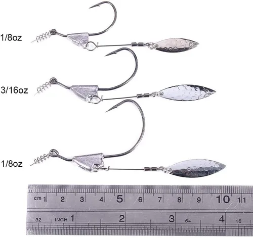 Miniatura 3 de Ganchos de pesca con peso de quilla con accesorio de cuchilla, señuelos de pesca, cabezas de plantilla, anzuelos de pesca Twistlock