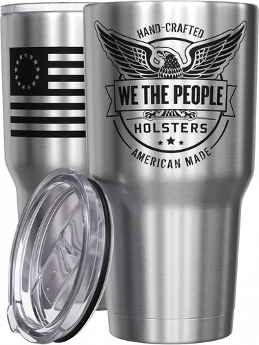 Miniatura 37 de We The People Holsters - Momma Bear - Vaso de café - Taza de viaje de café con bandera americana - Vaso grabado - Vaso termo doble - 30 onzas