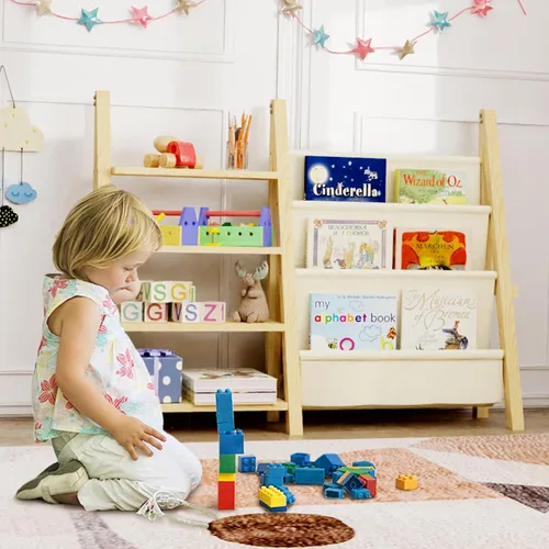 Miniatura 7 de Organizador de almacenamiento de juguetes con estantería para niños, organizador de juguetes Montessori de madera para habitaciones de niños