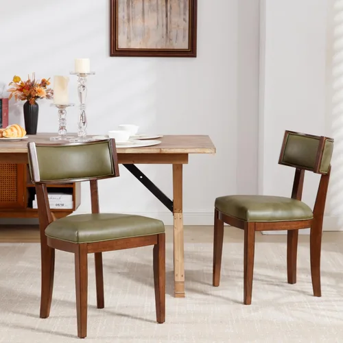 LZAREAL Juego de 2 sillas de comedor modernas de mediados de siglo, sillas de comedor de granja con respaldo curvo, sillas de comedor con patas de