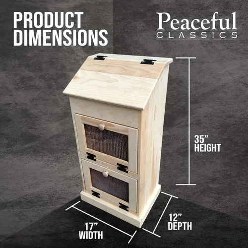 Miniatura 6 de Peaceful Classics Contenedores de almacenamiento de pan de madera, contenedor decorativo de almacenamiento de papas y cebollas, papelera de papa