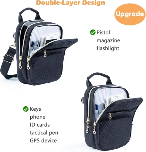 Miniatura 3 de Estuche suave para pistola, bolsa para arma para mujeres, bolsa para pistola CCW, bolsa para arma con bandolera, funda para transporte oculto