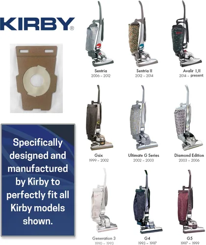 Miniatura 10 de Kirby Bolsas de filtro HEPA de reducción de alérgenos 6 unidades Parte #204811 Reemplazo OEM para aspiradoras Kirby estilo F y Twist