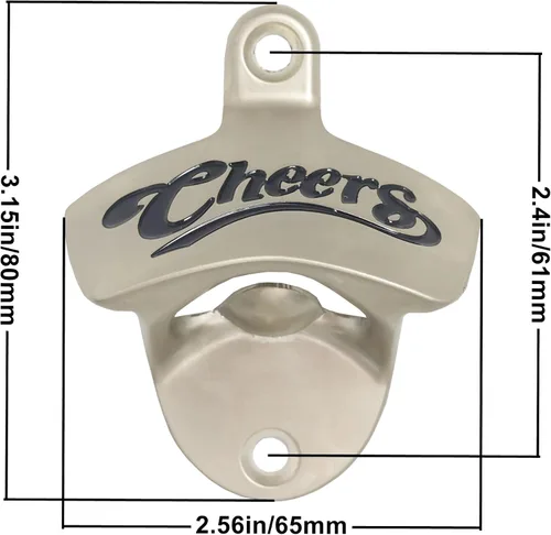 Miniatura 5 de Abrebotellas magnético Cheers de cerveza, para montar en la pared, con imán incrustado, para barman, cocina, fiesta, regalos (paquete de 2)