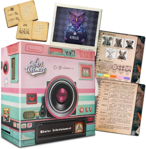 Whales Entertainment | Juego de cartas a juego de recuerdos de testigos Safari | Cuenta con modos avanzados y aptos para principiantes | Juego de