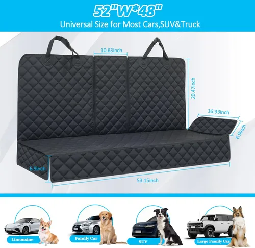 Miniatura 5 de Funda de asiento de automóvil para perro, funda para asiento trasero, funda de mascota para perros, impermeable, protector de asiento de automóvil
