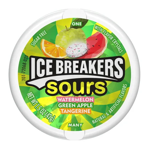 Miniatura 3 de ICE BREAKERS Sours - Latas de mentas sin azúcar con sabor a fruta surtida, 1.5 onzas (8 unidades)