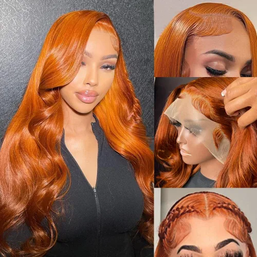 Miniatura 28 de QZOQZO Pelucas de encaje frontal 13x6 de cabello humano, prearrancadas, densidad del 180%, onda corporal, HD, frontal de encaje, sin pegamento