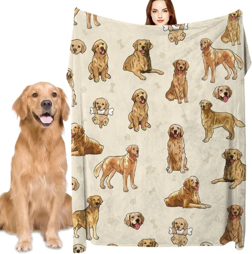 Miniatura 15 de Manta de Golden Retriever - Manta de franela suave y forro polar para perros para amantes de mascotas, mujeres, niños, niñas - 40" x 30