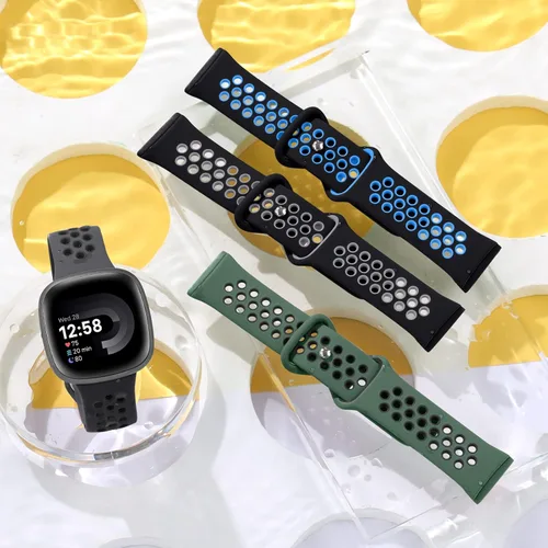 Miniatura 2 de Maledan Correas deportivas transpirables para Fitbit Versa 3/4, Sense/Sense 2, correas de repuesto para hombres y mujeres, accesorios para relojes