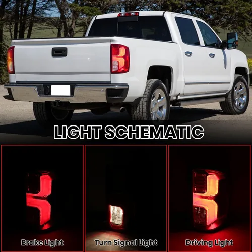 Miniatura 4 de Conjunto de luz trasera LED compatible con Chevy Silverado 1500 2016 2017 2018 lámpara de freno trasera trasera 84288719 lado derecho del pasajero