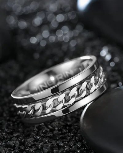 Miniatura 41 de King Ring 8mm Spinner Ring – Fidget Ring for Men & Women – Designed in USA