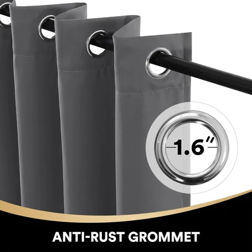 Miniatura 3 de PrinceDeco Cortinas 100 % opacas para dormitorio, paneles de cortina completamente opacas súper suaves, aislantes, con ojales, cortinas opacas Gris