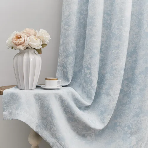 Miniatura 12 de Beauoop - Cortinas opacas beige con diseño floral jacquard, 2 paneles, para dormitorio/sala, de felpilla, gris pardo, aislantes y a prueba de ruido