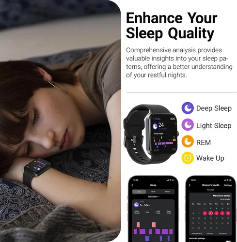 Miniatura 5 de TOZO AMOLED S4 AcuFit One - Reloj inteligente de 1.78 pulgadas, pantalla ultra clara para hombres y mujeres, monitor de actividad física de Negro