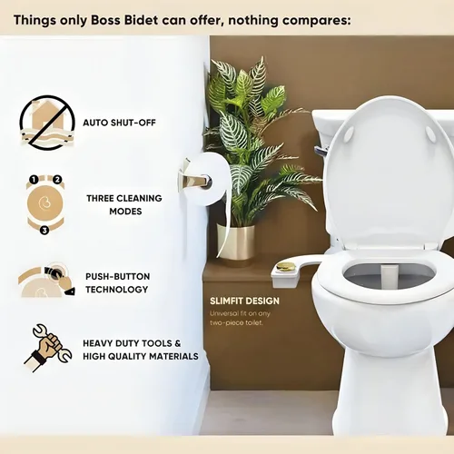 Miniatura 3 de Revolution Cool Water. Accesorio de bidé para inodoro. Diseño de lujo, rociador de bidé de baño para inodoro, apagado automático, no eléctrico