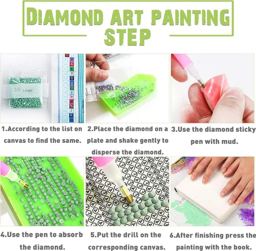 Miniatura 5 de Kaliosy Kits de pintura de diamantes 5D para adultos de ciudad por números, pintura con diamantes, paisaje artístico, taladro completo, decoración