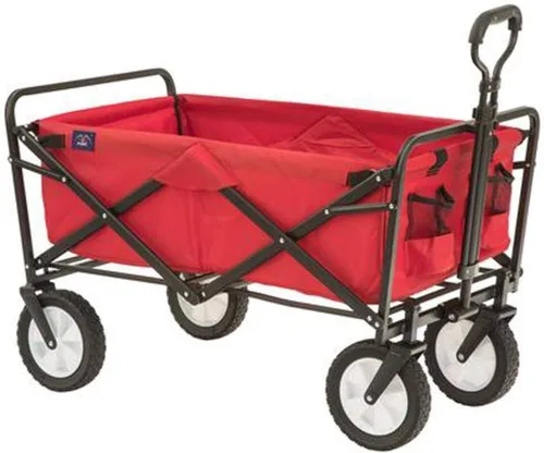Mac Sports Carro de Jardín Utilitario Plegable Colapsible con Marco de Acero de Servicio Pesado, Capacidad de 150 Libras, para Camping al Aire Libre