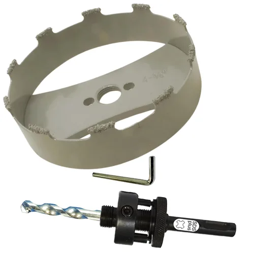 Miniatura 82 de Sierra de agujero HSS con mandril piloto de 2 piezas de alta velocidad para perforar madera y acero, broca de 1/4" de diámetro y eje, broca piloto