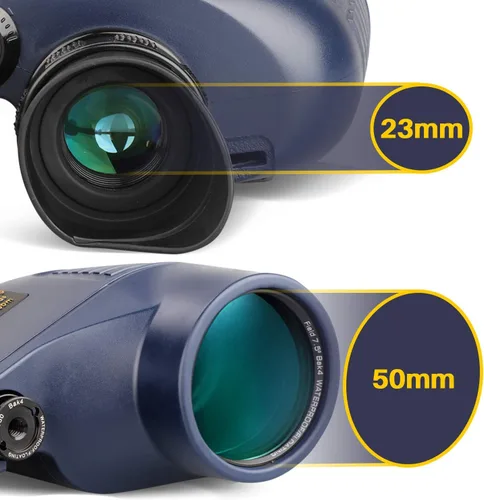 Miniatura 9 de USCAMEL Binoculares marinos de 10 x 50 para adultos, binoculares impermeables con adaptador de trípode, brújula de telémetro, lente FMC prisma BAK4