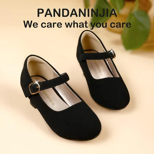 Miniatura 5 de PANDANINJIA Zapatos de vestir para niñas, zapatos Mary Jane para niñas, tacones bajos para niñas pequeñas, flores, boda, fiesta, escuela