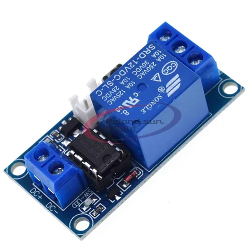 Miniatura 2 de Módulo de relé de bloqueo de 1 canal DC 5V/12V/24V con interruptor biestable táctil Control MCU (12V)
