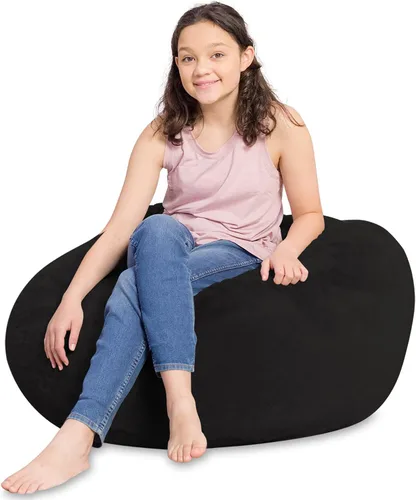 Miniatura 35 de Posh Creations - Sillón puff para niños, adolescentes y adultos, incluye funda extraíble y lavable a máquina, tamaño mediano de 27 pulgadas, lona