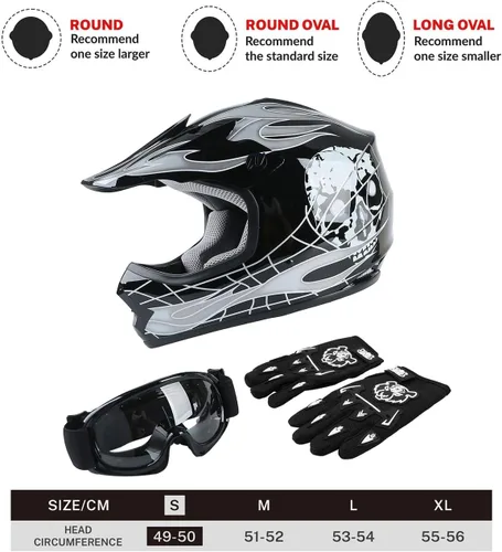 Miniatura 3 de TCT-MOTORPARTS DOT - Casco de motocross para niños y jóvenes, casco de cara completa para motocross, ATV, todoterreno, casco de cuatro ruedas