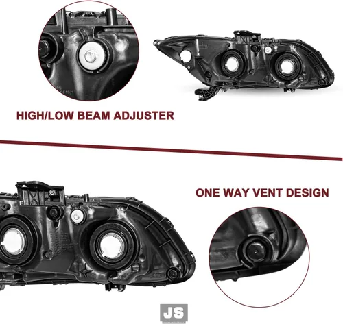 Miniatura 5 de JSBOYAT Repuesto de montaje de faros halógenos para Honda Civic 4Dr Sedan 2012-2015 Honda Civic 2Dr Coupe 2012-2013 estilo OE