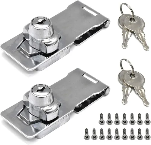 2 cerraduras de cerrojo con llave de 4 "x 1-5/8" pestillo de seguridad cerradura de puerta con llave
