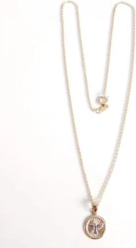 Miniatura 5 de Collar con medalla del Espíritu Santo de 17,2 pulgadas, cadena chapada en oro de 18 quilates
